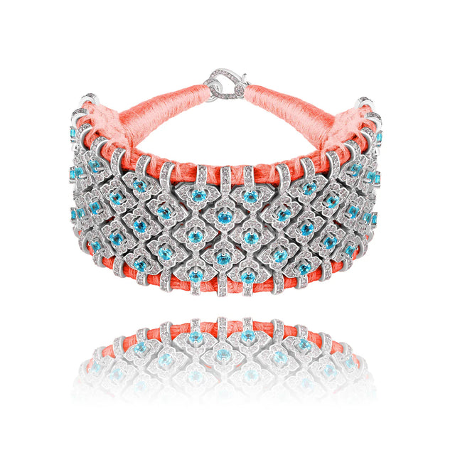 Bracelet Van Den Abeele Bahia Corail fluo - Topaze