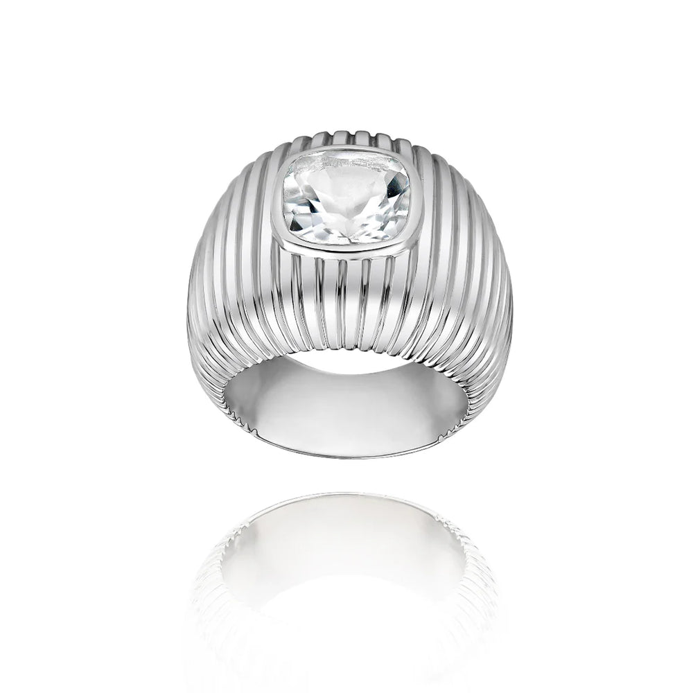 Bague Van Den Abeele Michelle cristal taille coussin