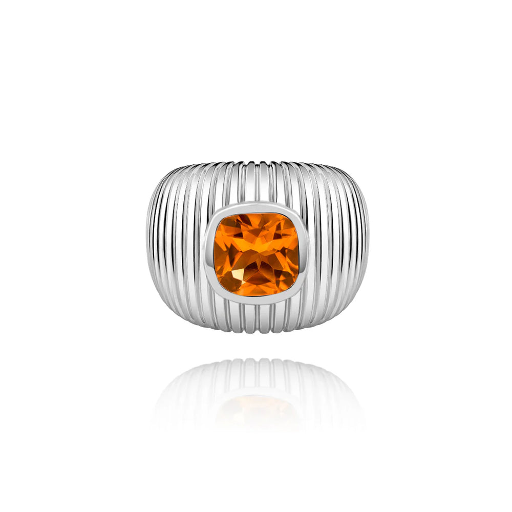 Bague Van Den Abeele Michelle citrine de madère taille coussin