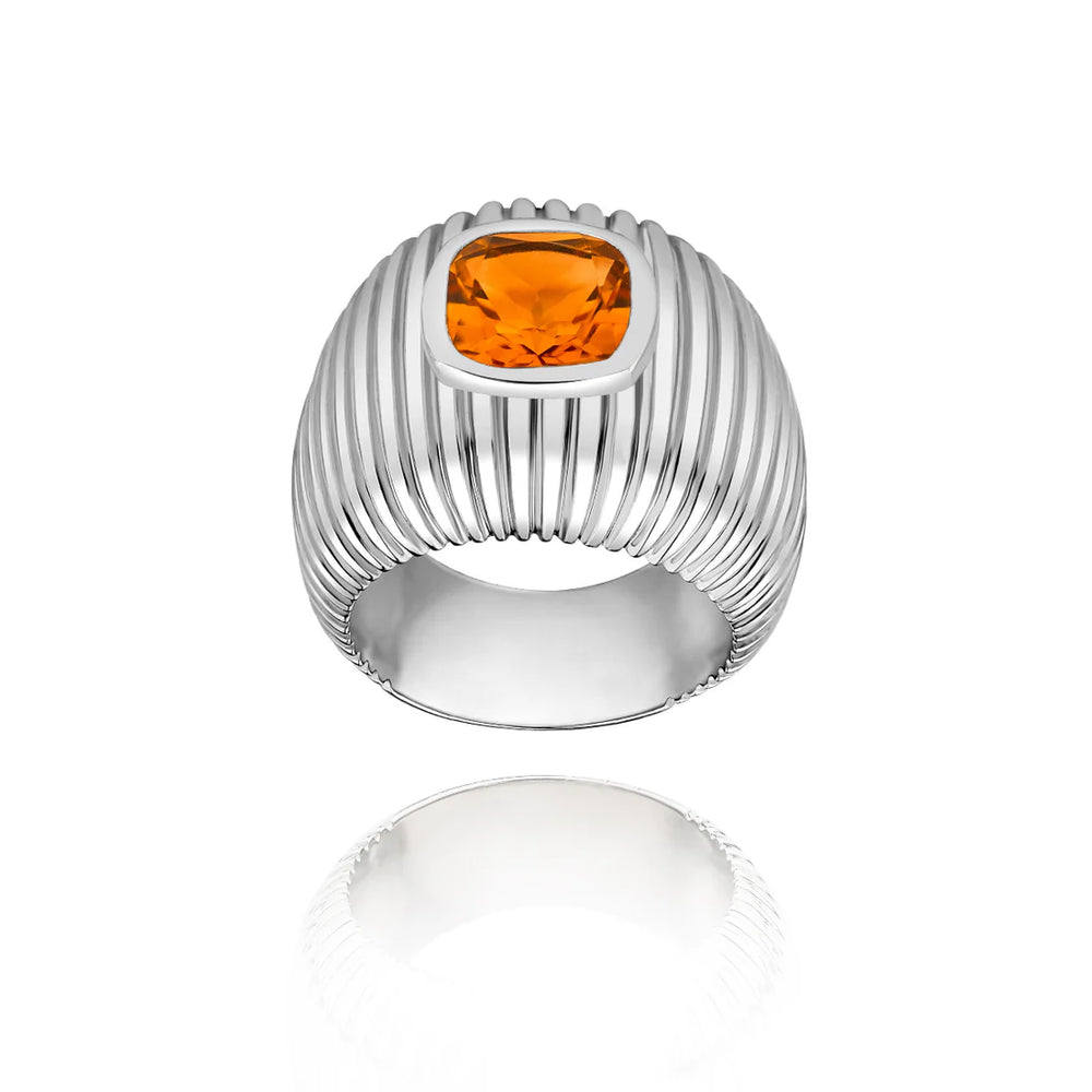 Bague Van Den Abeele Michelle citrine de madère taille coussin