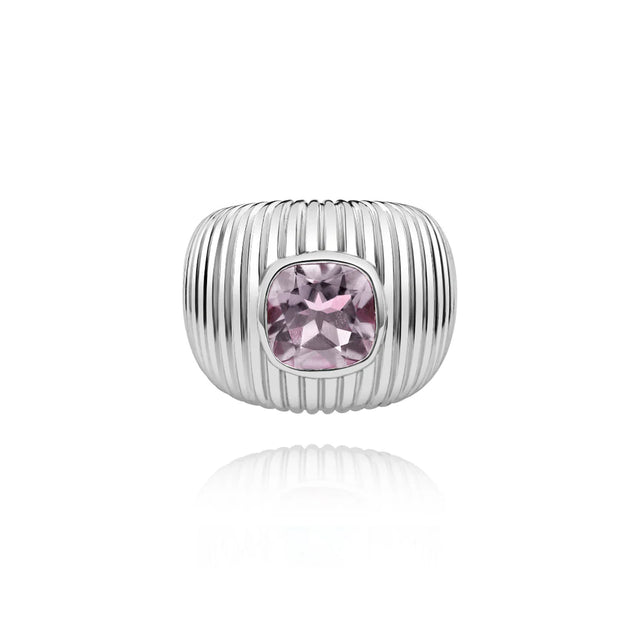 Bague Van Den Abeele Michelle quartz lavande taille coussin