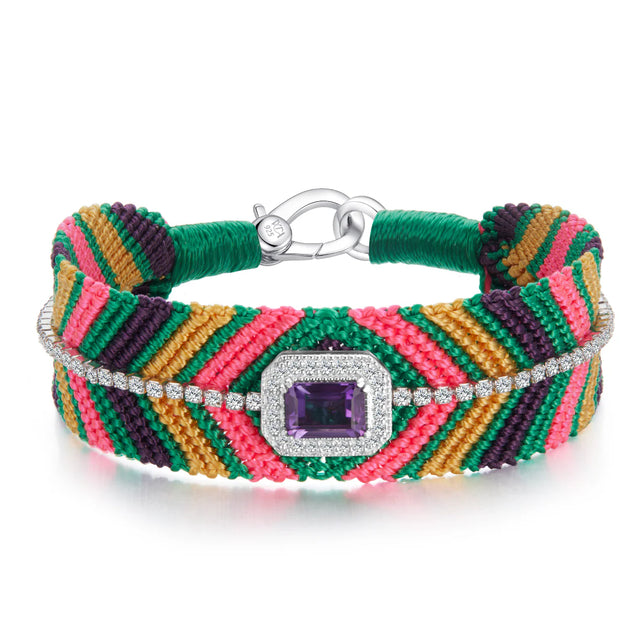 Bracelet Van Den Abeele Biggie Vert - Améthyste