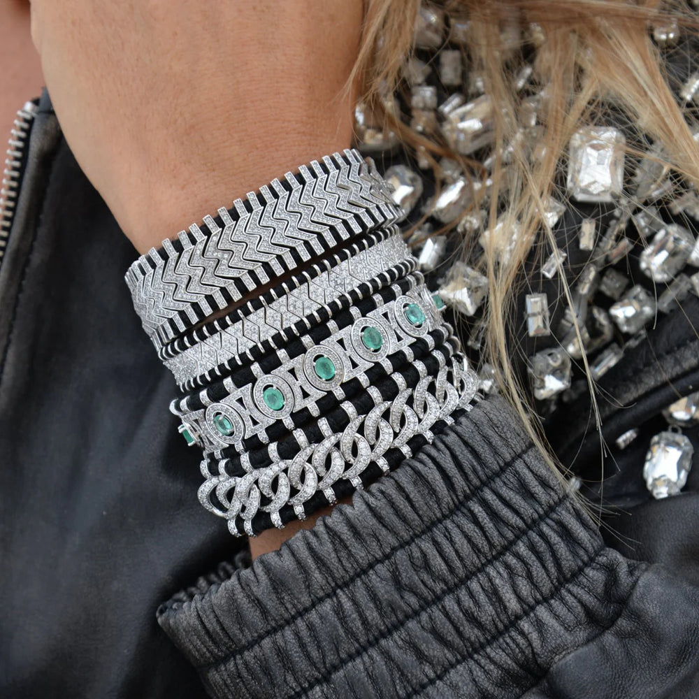 Bracelet Van Den Abeele Sao Paulo Noir - Émeraudes