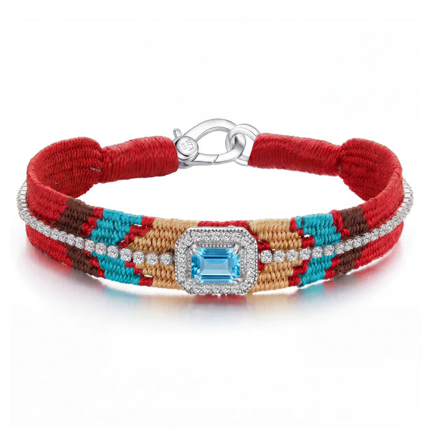 Bracelet Van Den Abeele Farrow rouge - Topaze