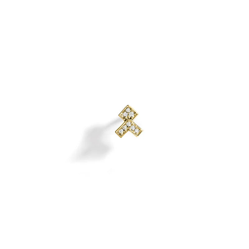 BOUCLE D'OREILLE STAIRWAY FLÈCHE OR JAUNE & DIAMANTS - FSJ564