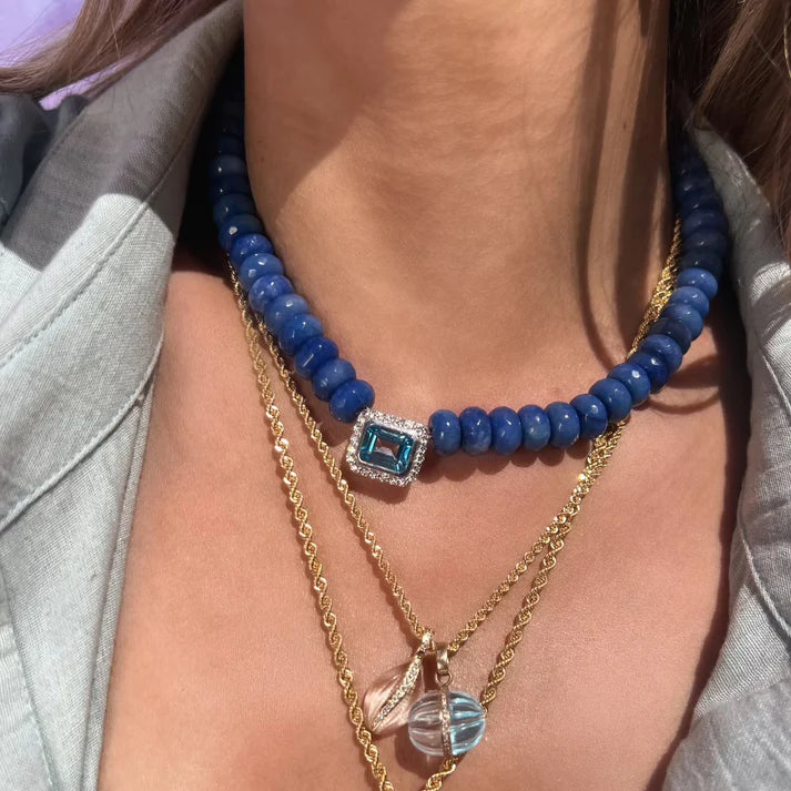 Collier Van Den Abeele Molly perles Lapis et Topaze