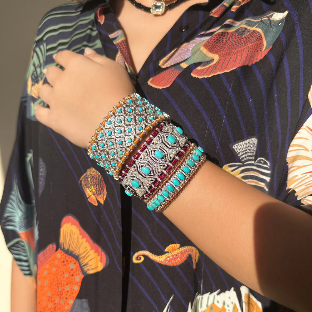Bracelet Van Den Abeele Horizonte Vignes - Turquoise