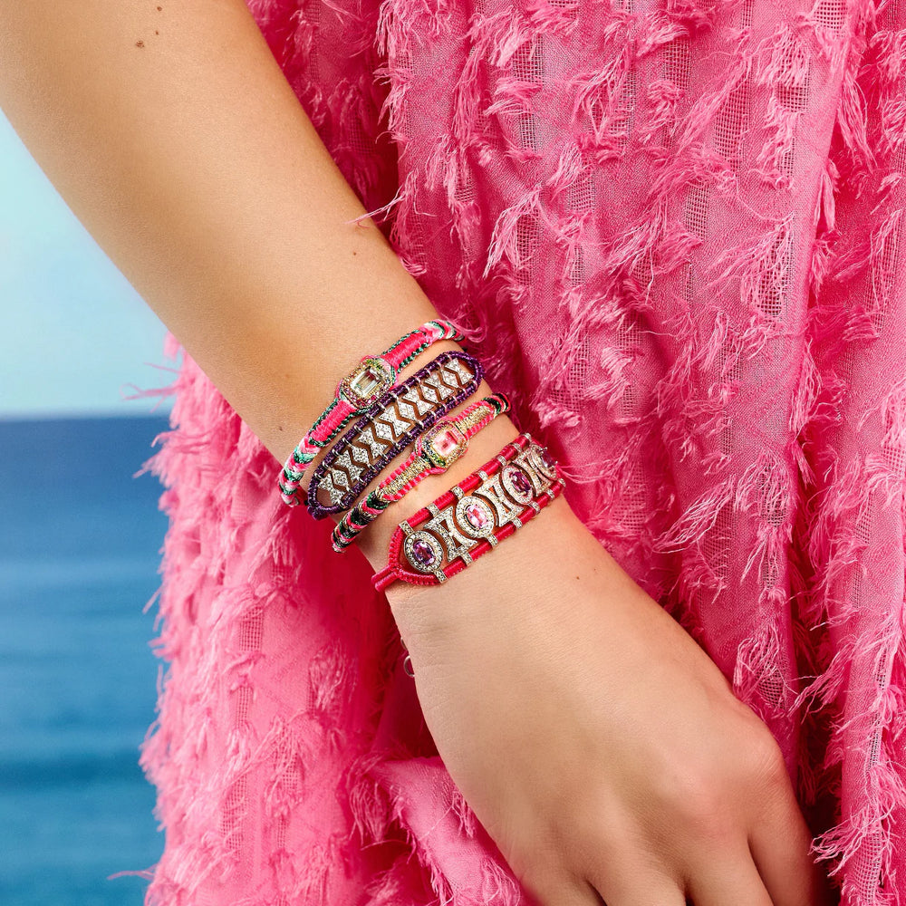 Bracelet Van Den Abeele amy rose fluo - cristal