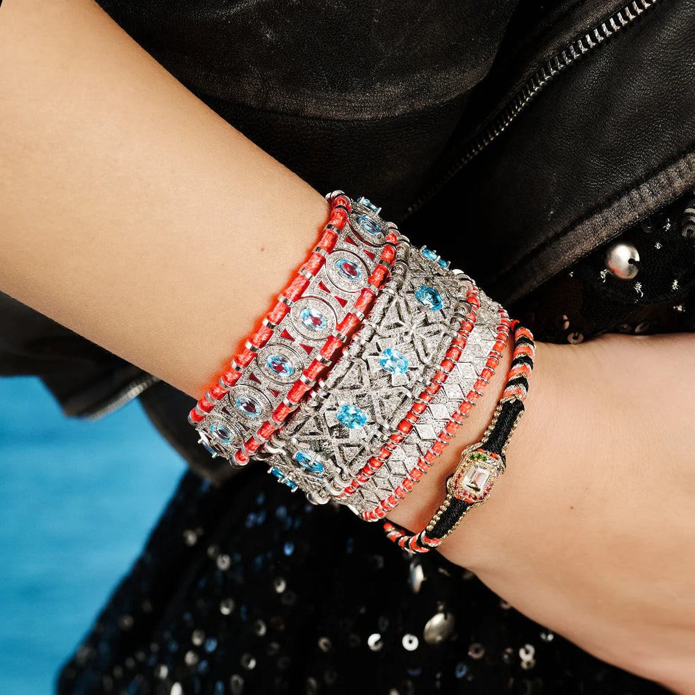 Bracelet Van Den Abeele Palmas Silver - Topazes
