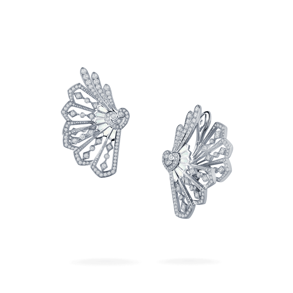 Boucles d'oreilles Fanfare en diamant et nacre - 2015307