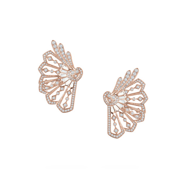 Boucles d'oreilles Fanfare en diamant et nacre - 2015511
