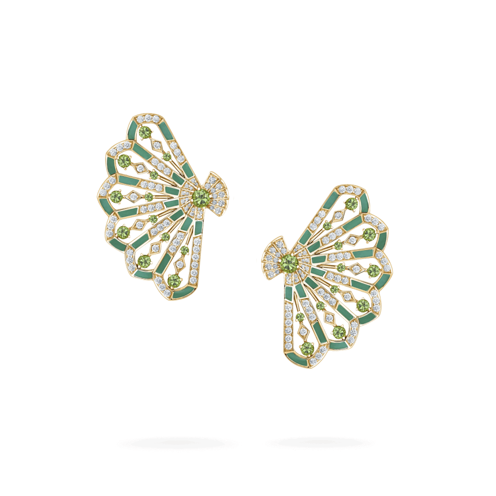Boucles d'oreilles Fanfare Symphony en diamant et tsavorite - 2018741