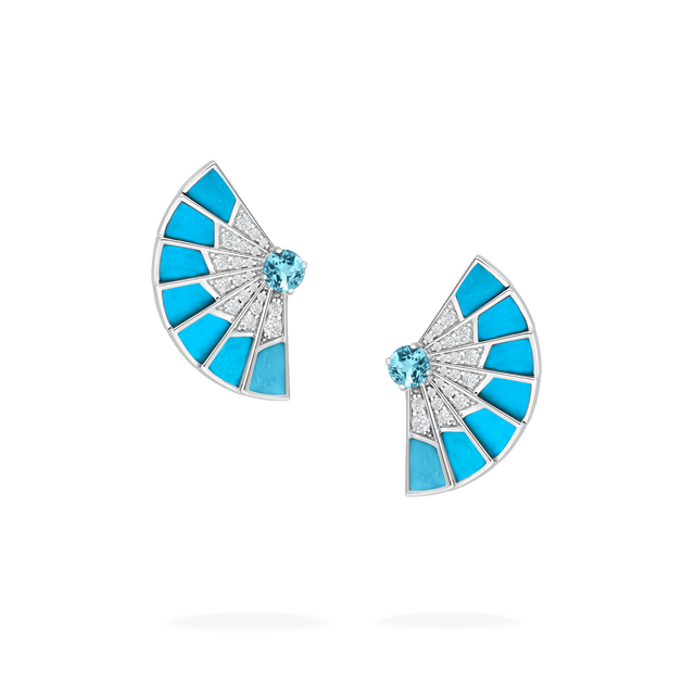Boucles d'oreilles Fanfare Symphony en aigue-marine et turquoise - 2017304