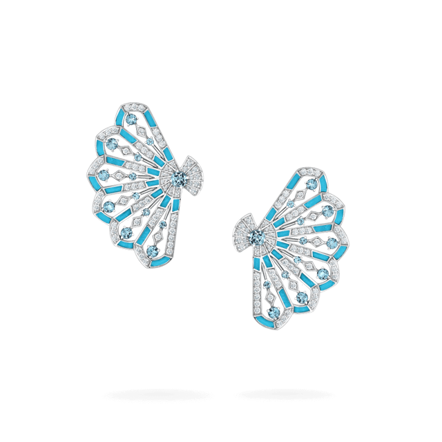 Boucles d'oreilles Fanfare Symphony en diamant et aigue-marine - 2017308