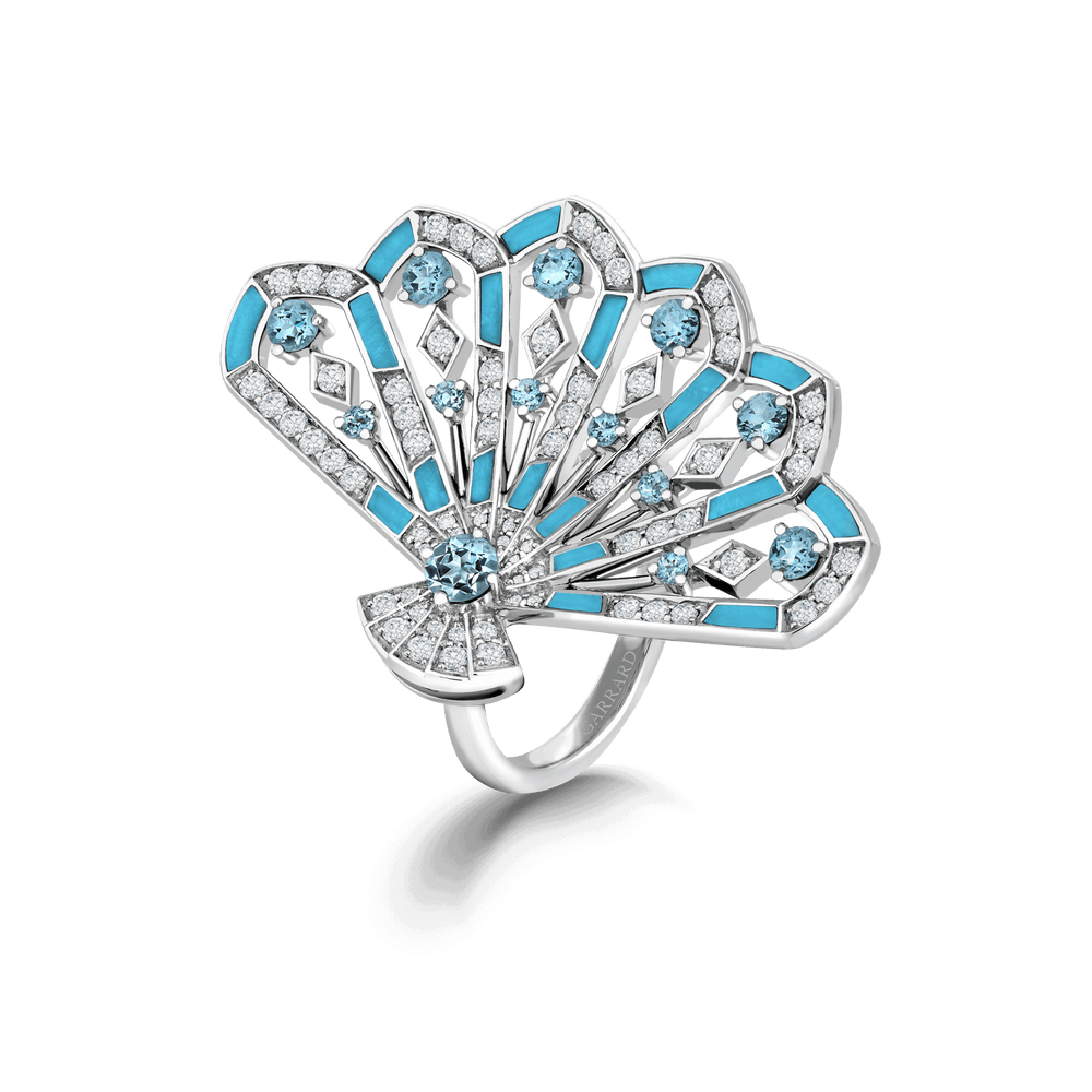 Bague Fanfare Symphony en diamant et aigue-marine - 2017361