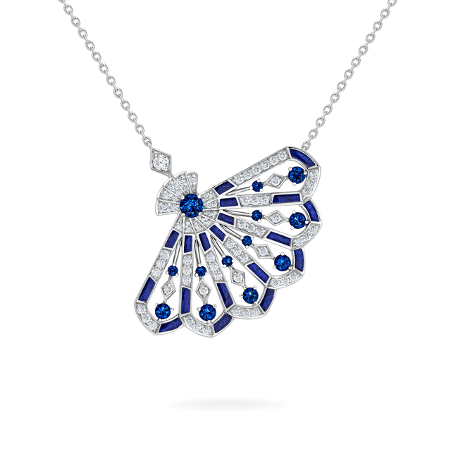 Pendentif Fanfare Symphony en diamant et saphir - 2017313