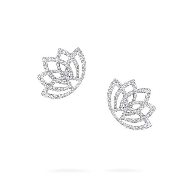 Boucles d'oreilles en diamant et fleur de lotus - 2019299