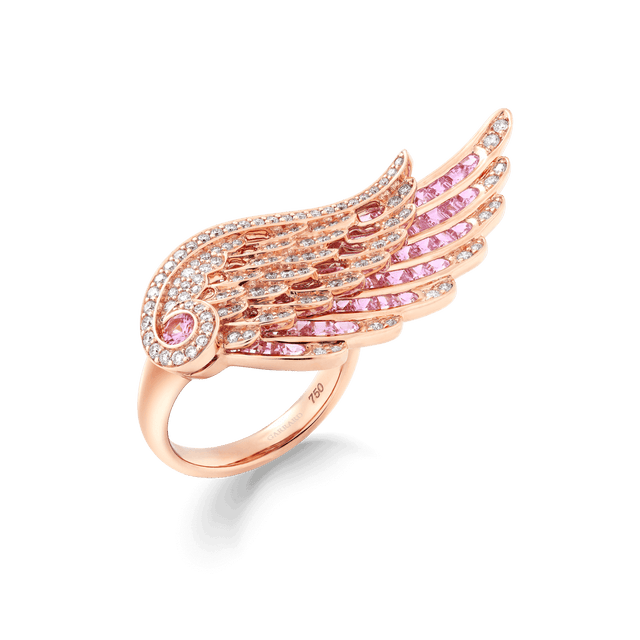 Bague Wings Embrace en saphir rose et diamant - 2016585