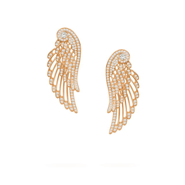 Boucles d'oreilles pendantes en diamant Wings Embrace - 2015904