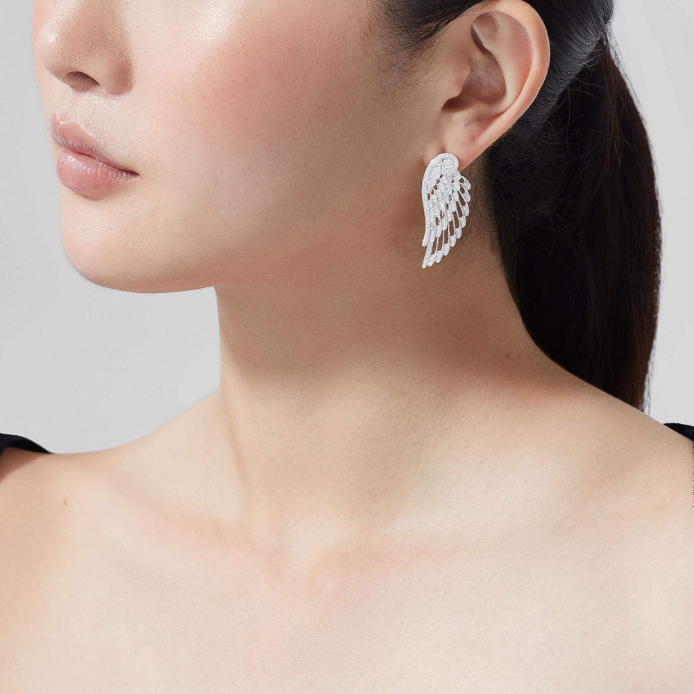 Boucles d'oreilles pendantes en diamant Wings Embrace - 2015750