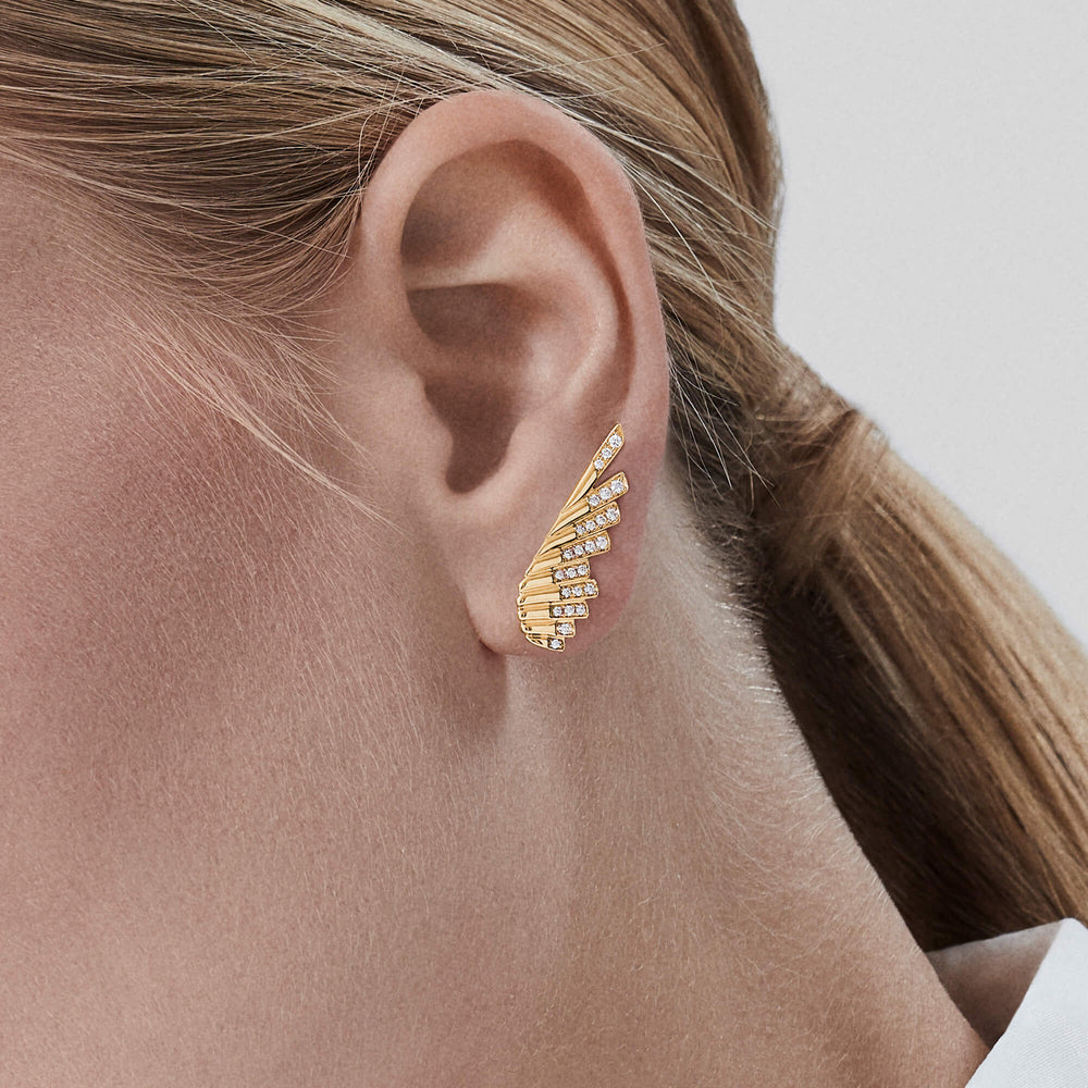 Boucles d'oreilles grimpantes en diamant Wings Rising Mini Icons - 2018636