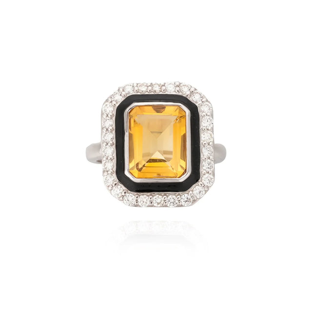Bague Van Den Abeele Giny argent - citrine