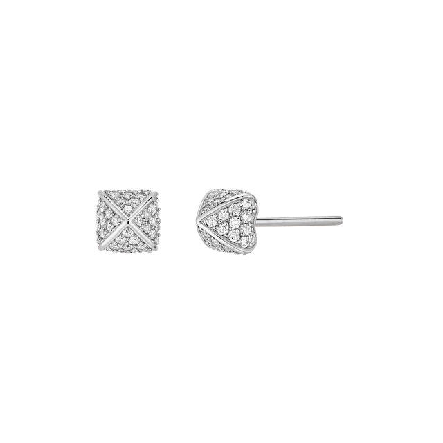 Boucles d'oreilles Korloff Korlove or blanc et diamants petit modèle - JKVE01WG/D