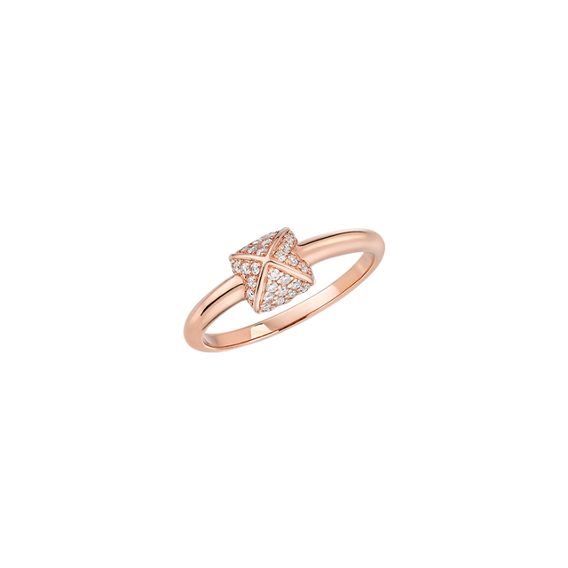 Bague Korloff Korlove or rose et diamants petit modèle 1 cœur - JKVR01PG/D