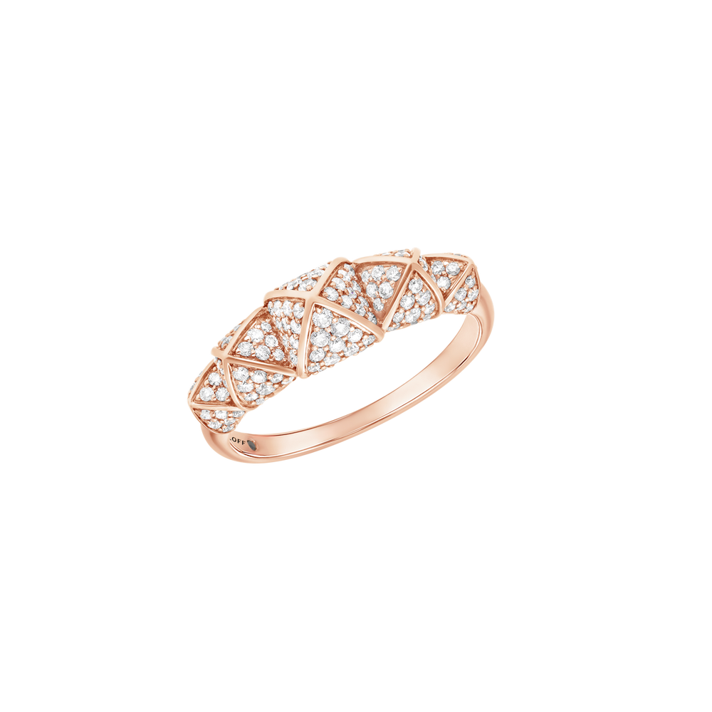 Bague Korloff Korlove or rose et diamants petit modèle 5 cœurs - JKVR02PG/D