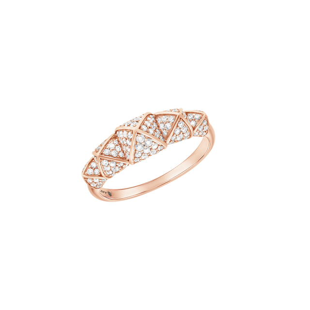 Bague Korloff Korlove or rose et diamants petit modèle 5 cœurs - JKVR02PG/D