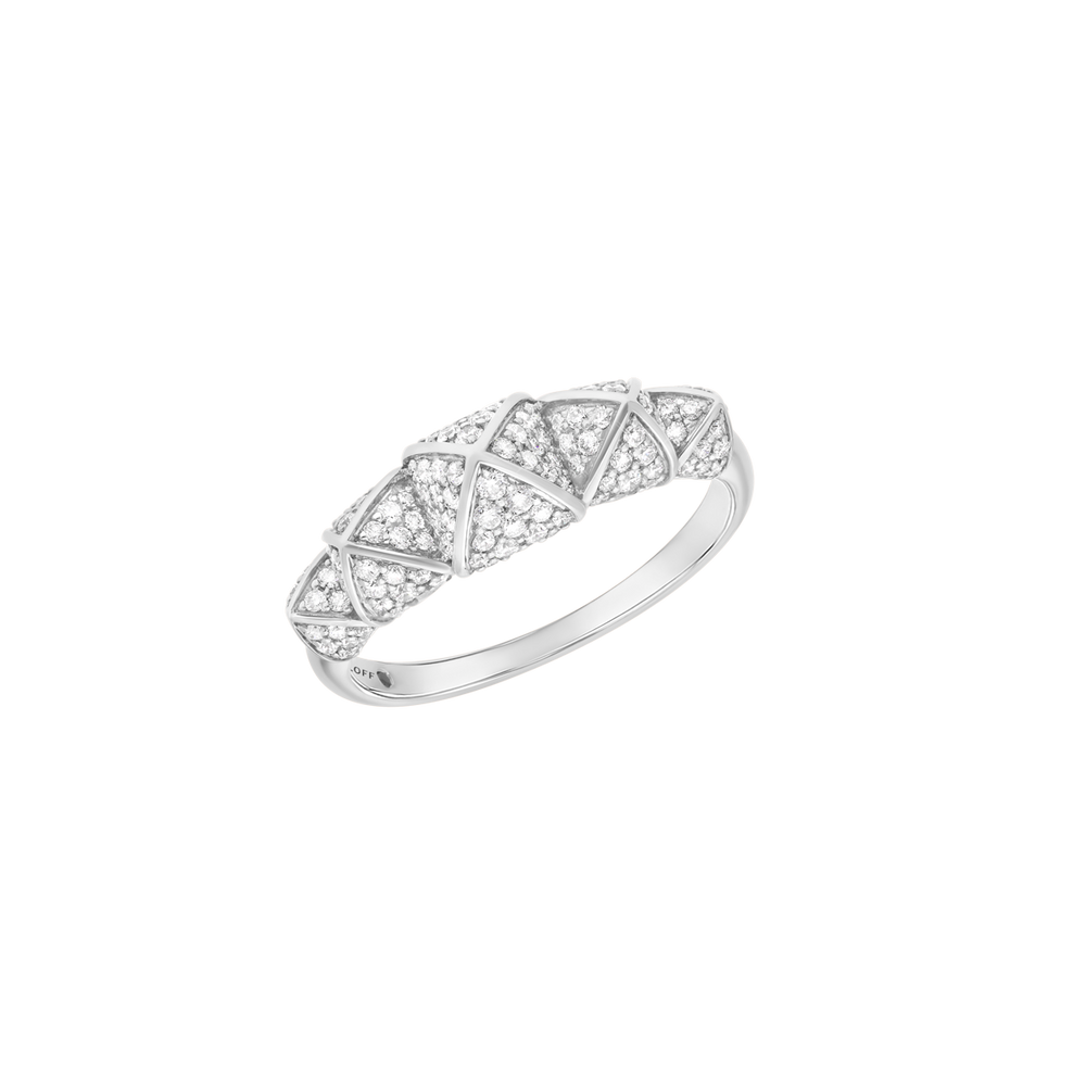 Bague Korloff Korlove or blanc et diamants petit modèle 5 cœurs - JKVR02WG/D