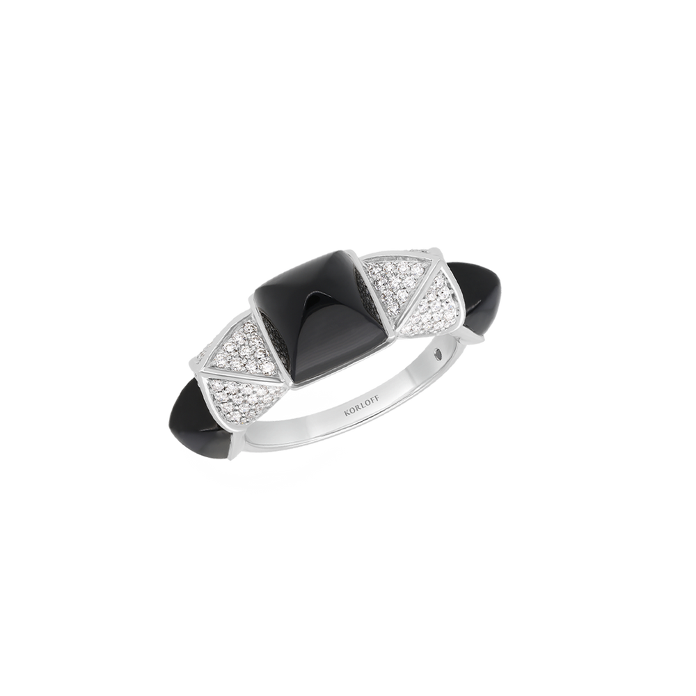 Bague Korloff Korlove or blanc et diamants moyen modèle 5 cœurs - JKVR02WG/D