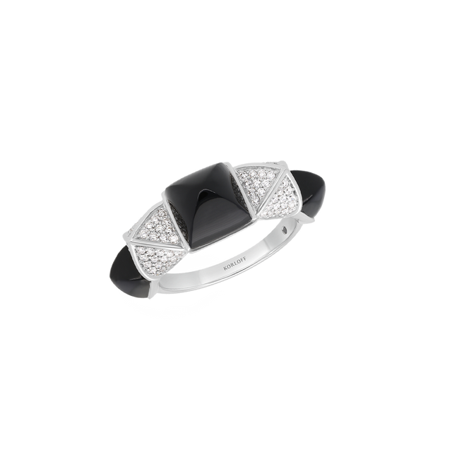 Bague Korloff Korlove or blanc et diamants moyen modèle 5 cœurs - JKVR02WG/D