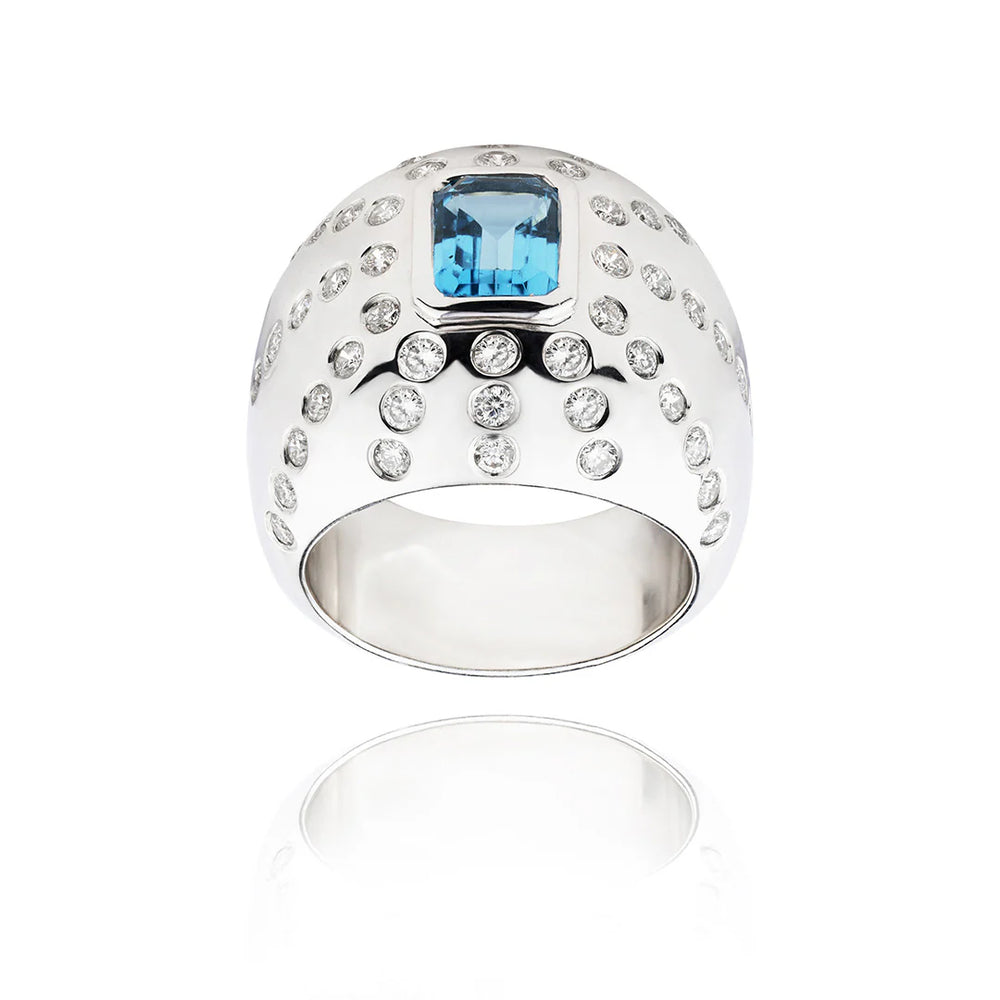 Bague Van Den Abeele Marteen Argent - Topaze