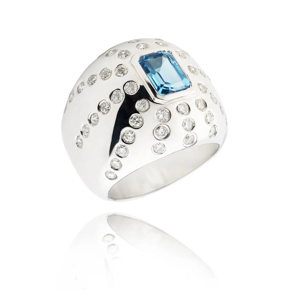 Bague Van Den Abeele Marteen Argent - Topaze