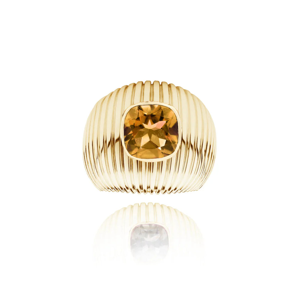 Bague Van Den Abeele Michelle Citrine taille coussin