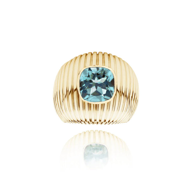Bague Van Den Abeele Michelle Topaze blue sky taille coussin