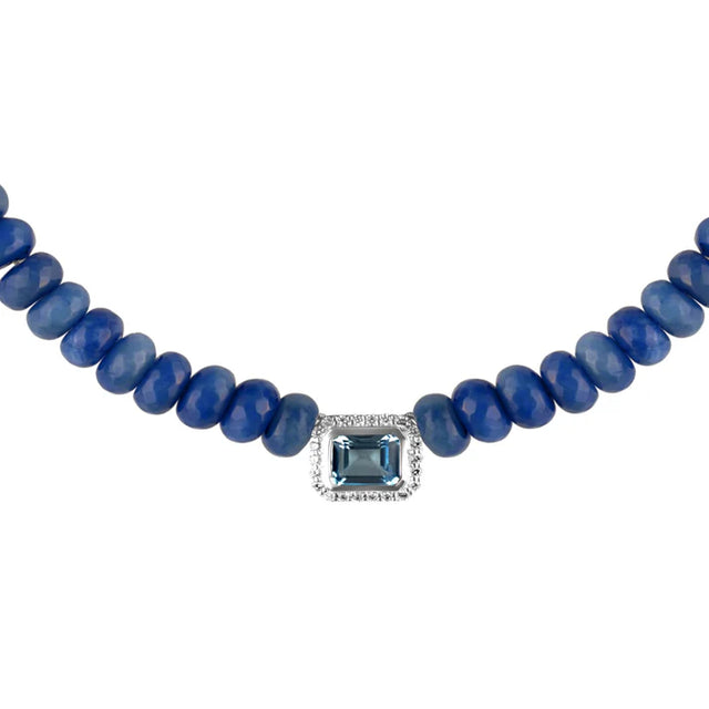 Collier Van Den Abeele Molly perles Lapis et Topaze