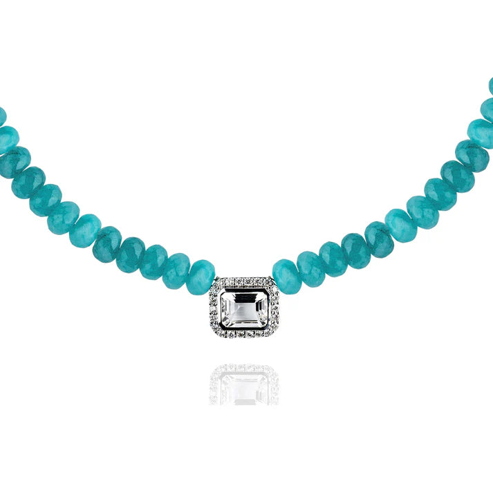 Collier VAn Den Abeele Molly perles Amazonite et argent