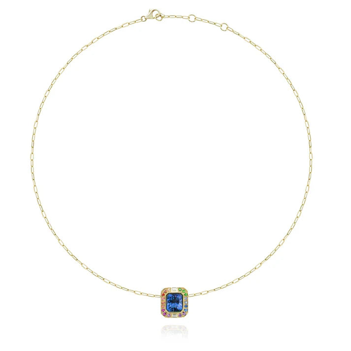 Collier Van Den Abeele Margareth topaze bleu london