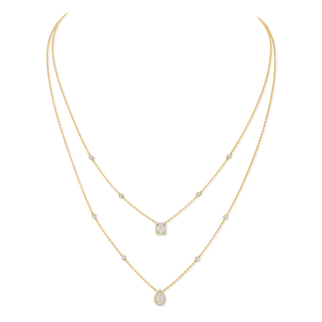 Collier diamant 2 rangs or jaune femme My Twin 06506-YG