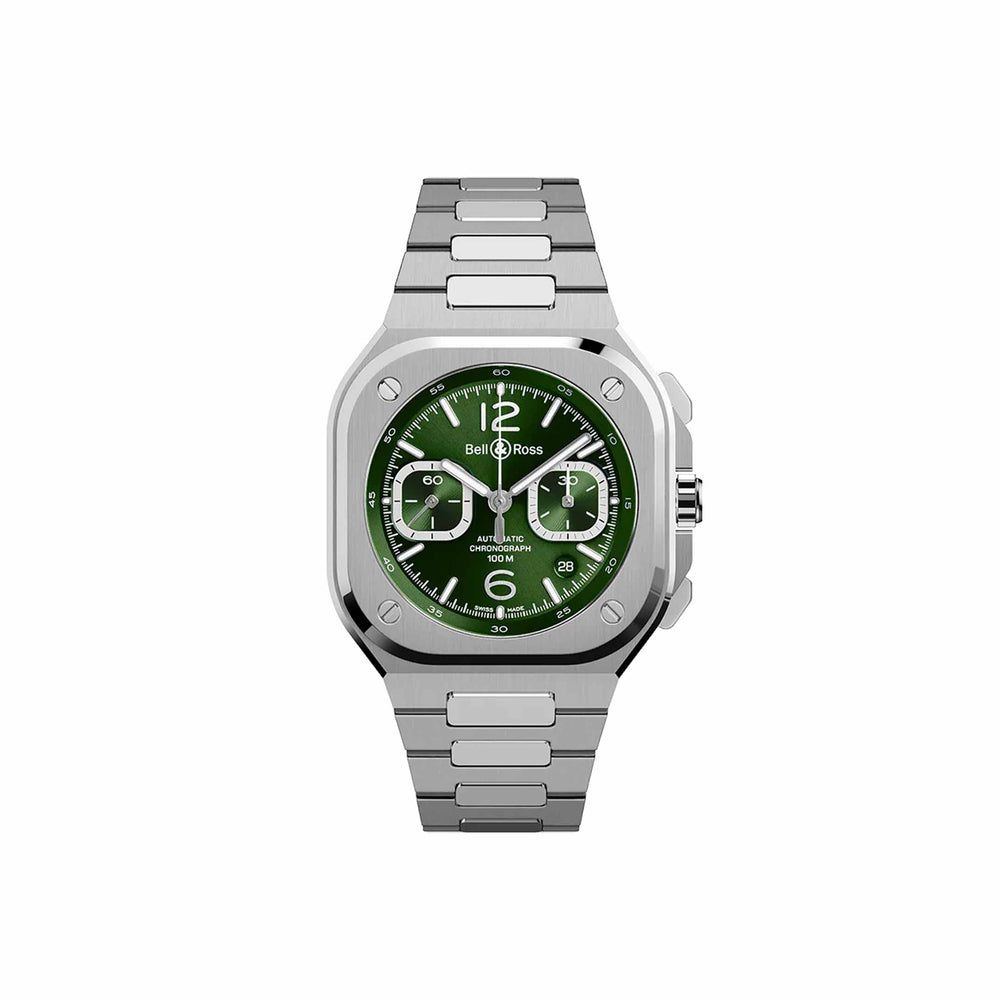 BR 05 CHRONO GREEN STEEL - BR05C-GN-ST/SST