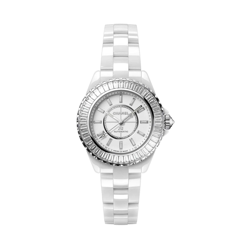 Montre J12 Lunette Diamants Baguette Calibre 12.2, 33 mm - H7430