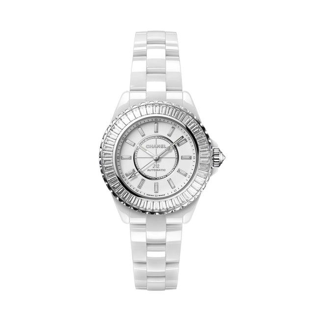 Montre J12 Lunette Diamants Baguette Calibre 12.2, 33 mm - H7430