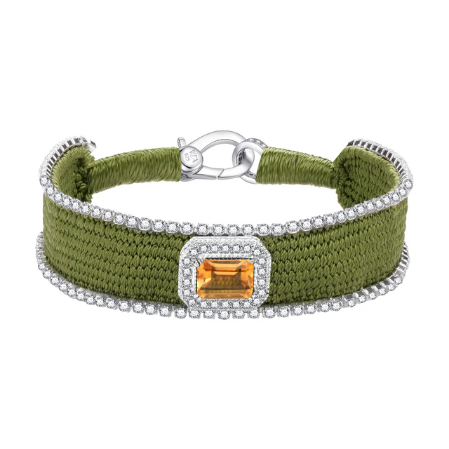 Bracelet Van Den Abeele Navajo Olive - Citrine