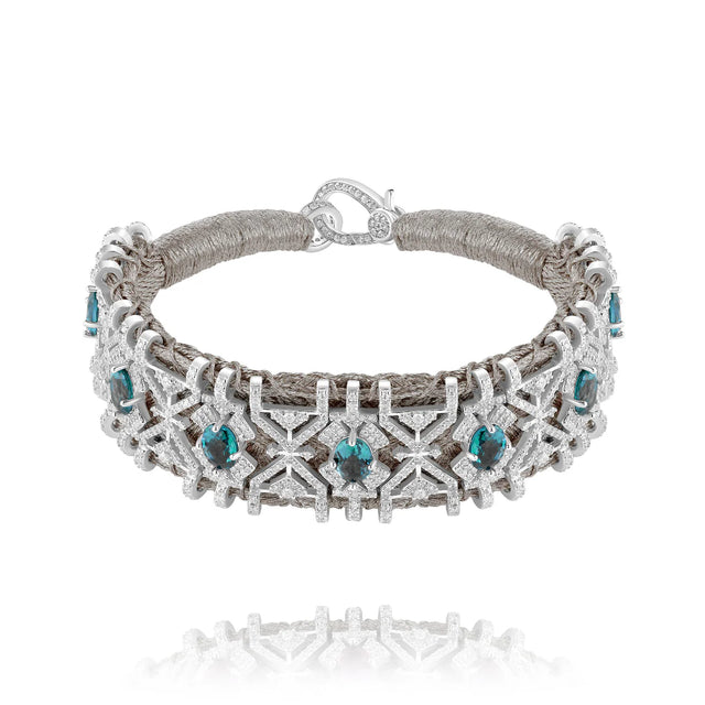 Bracelet Van Den Abeele Palmas Silver - Topazes