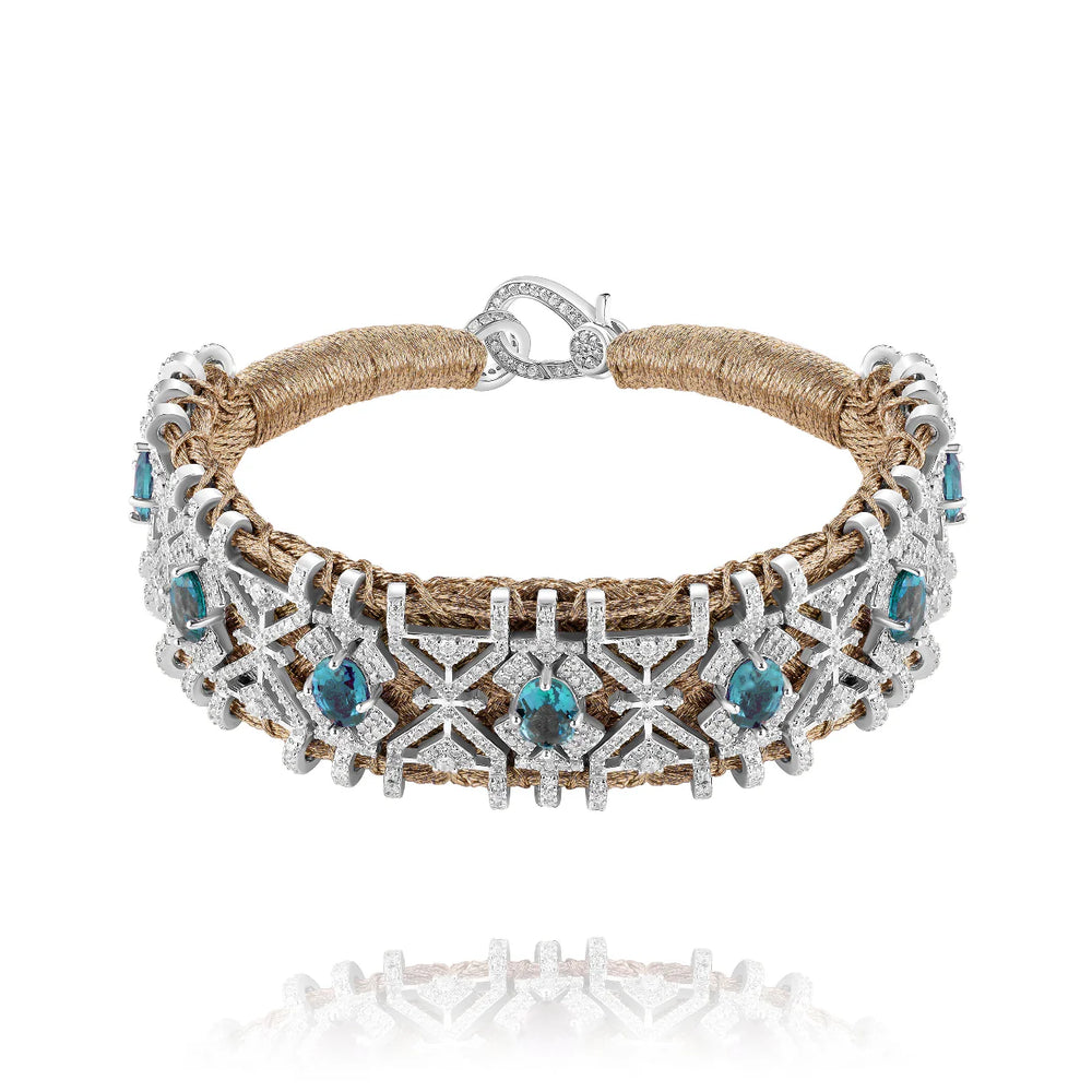 Bracelet Van Den Abeele Palmas Brass - Topazes