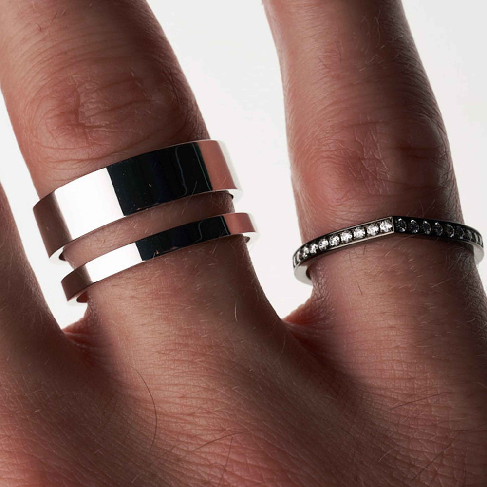 Bague Repossi Berbere 2 rangs en or blanc - RMO0AAWG00000