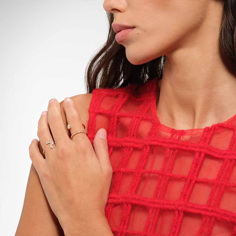 Bague Repossi Serti sur Vide en or rose pavée de diamants - RSV3CAPG03000