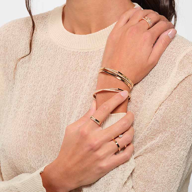 Bague Repossi Serti sur Vide en or rose - RSV1BAPG03000